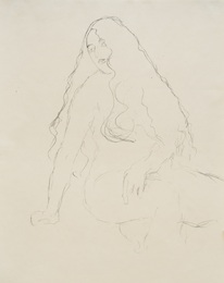 Seated, Long-Haired Nude, Study for 