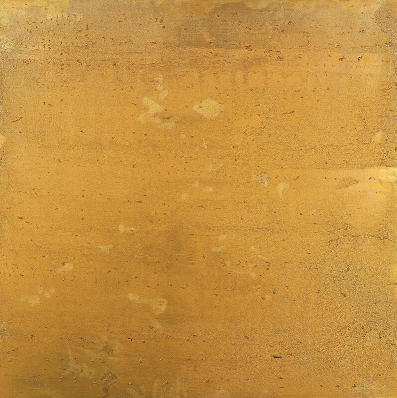Otto Muehl - Untitled, 07.12.1988, 85 × 85 cm (33,5 × 33,5 in), gold with metal effect on hardboard