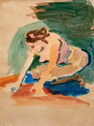 Woman Cleaning the Floor