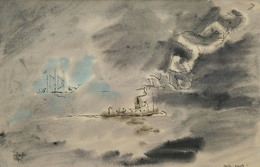Lyonel Feininger, 1941, 317 × 473 mm (12,5 × 18,6 in), Aquarell und Tusche auf Papier