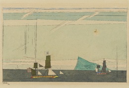 Two Sailing Ships and Iceberg