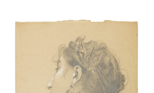 Gustav Klimt Study for the Head of the Lute Player in 